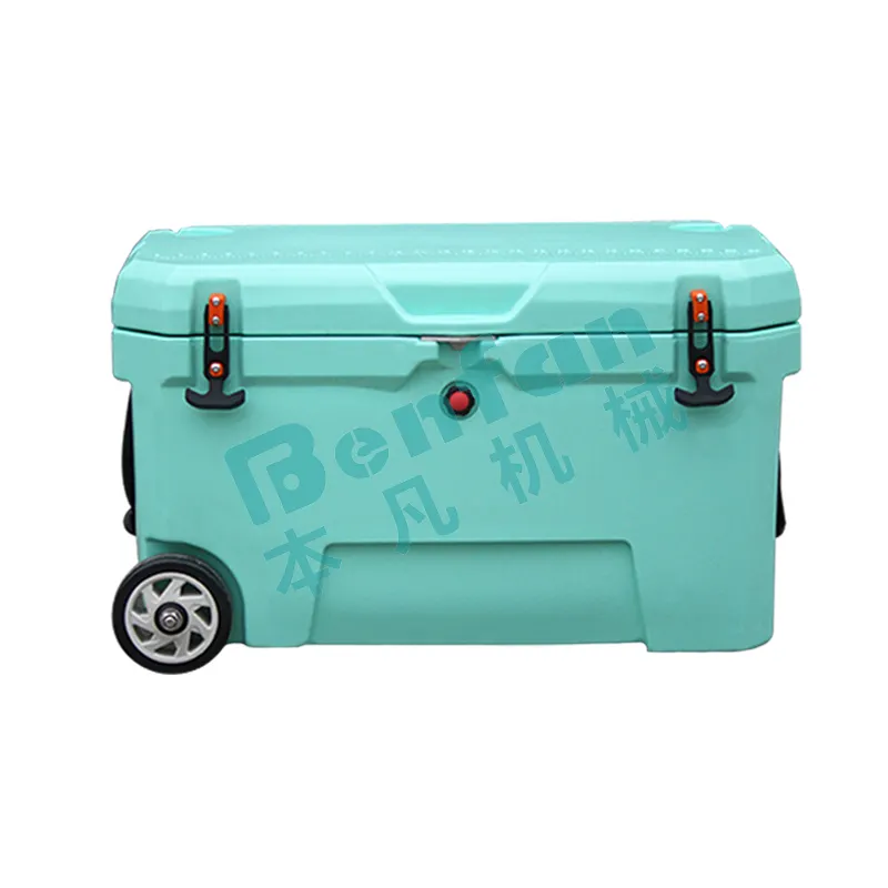 KEYI 50QT Rotomolded cooler Plastic cooler with wheel Ice Chest Beer Cooler box for camping