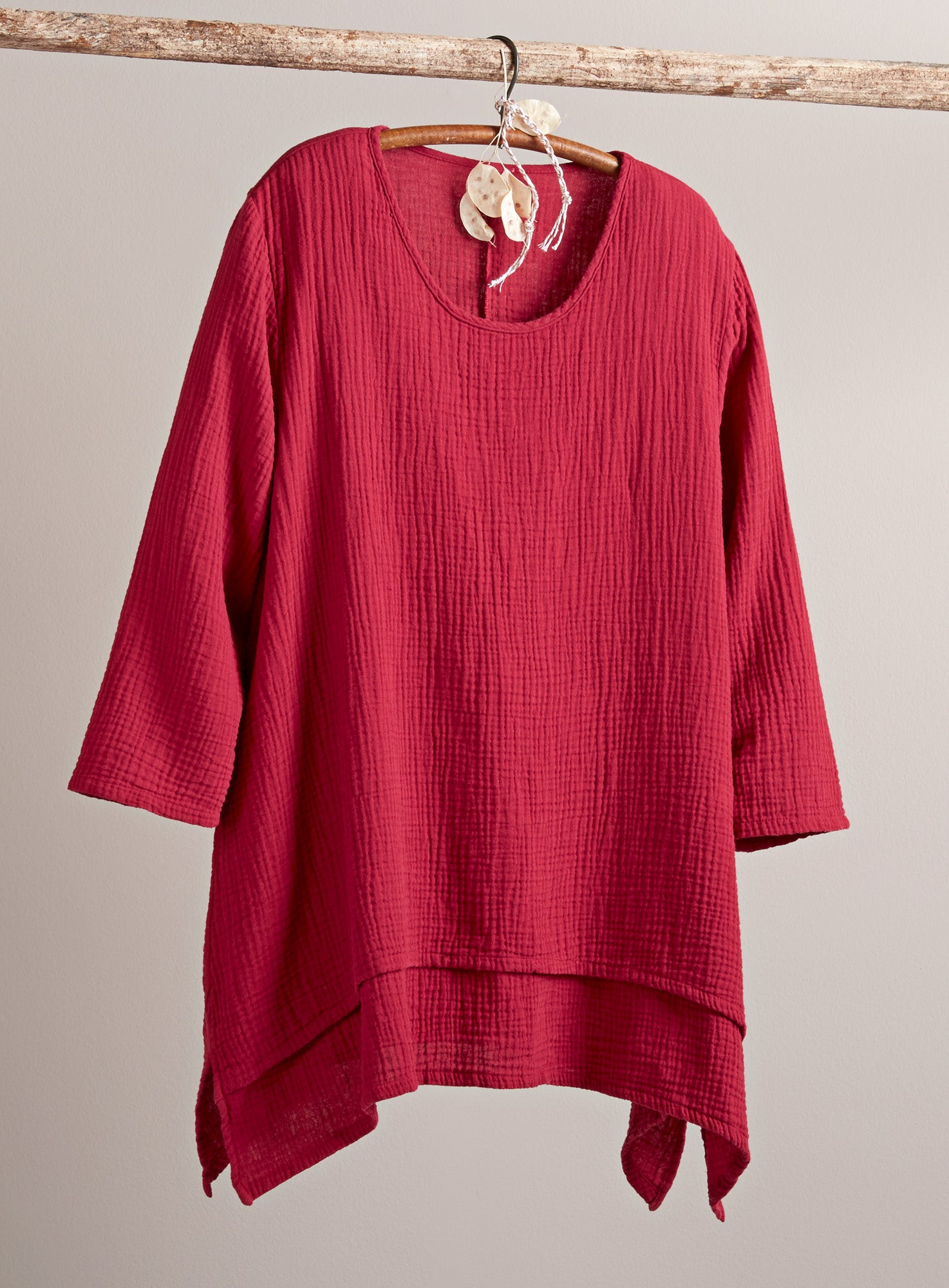 Cotton Ripple Handkerchief Hem Top