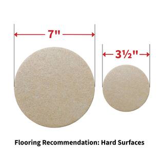 Everbilt (4) 7 in. and (4) 3-12 in. Beige and Black Round Felt Heavy Duty Furniture Slider Pads for Hard Floors (8-Pack) 4713044EB