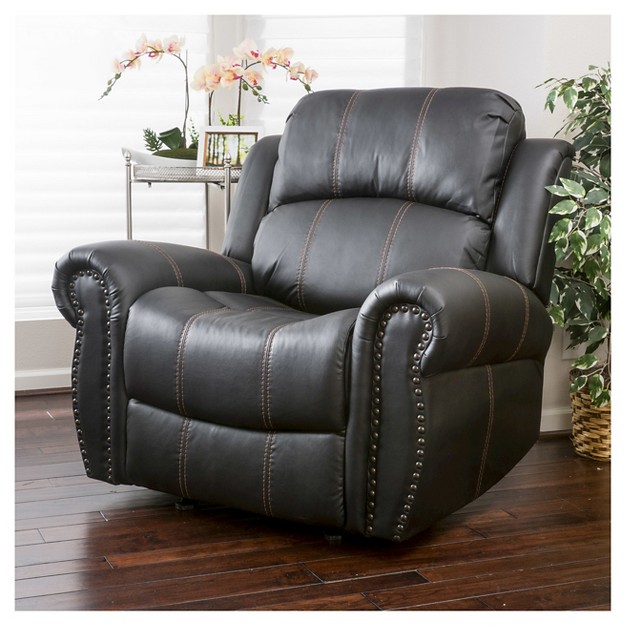 Charlie Faux Leather Glider Recliner Club Chair Christopher Knight Home