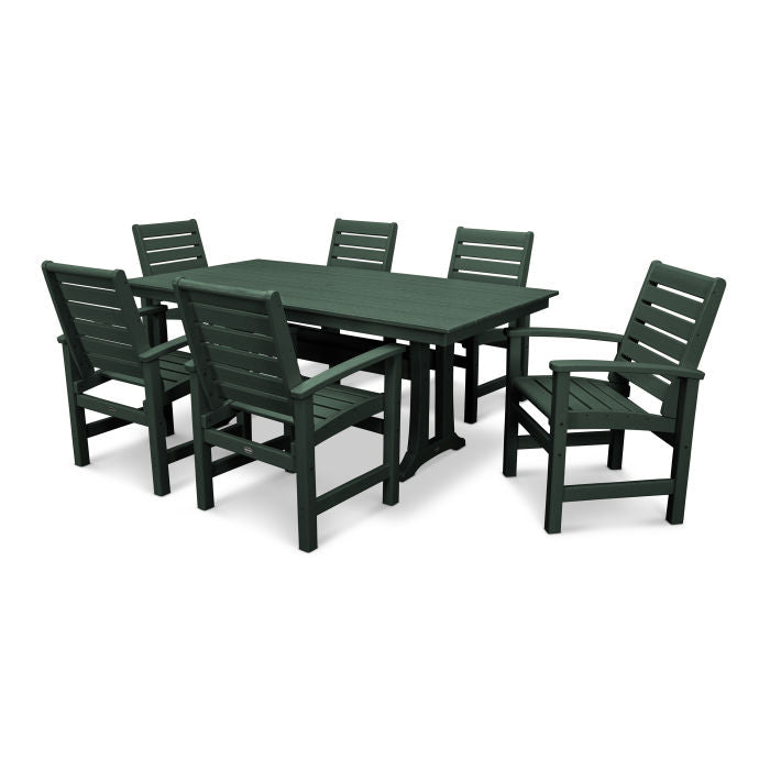 Polywood Signature 7-Piece Farmhouse Dining Set with Trestle Legs PWS333-1