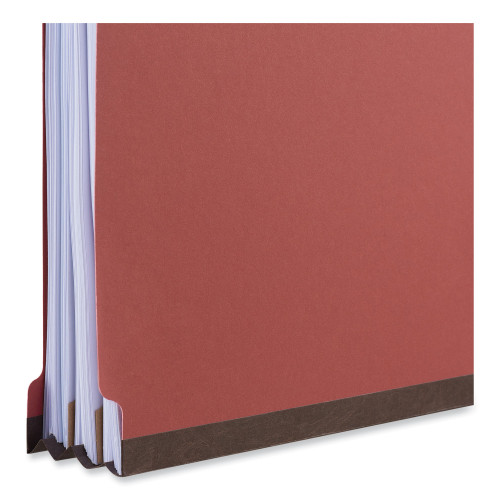 Universal Bright Colored Pressboard Classification Folders， 2 Dividers， Letter Size， Ruby Red， 10/Box (10303)