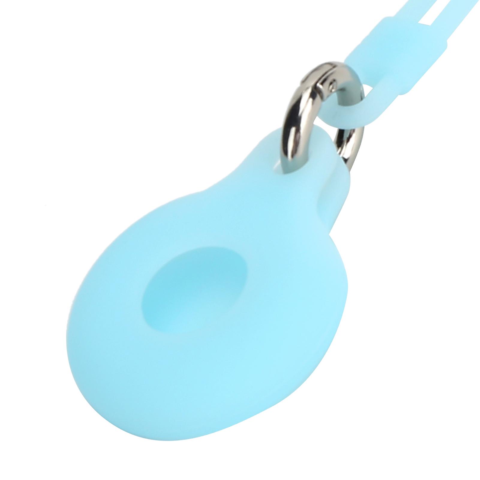 Luminous Silicone Protective Sleeve With Hand Strap Metal Ring Buckle For Ios Locatorblue