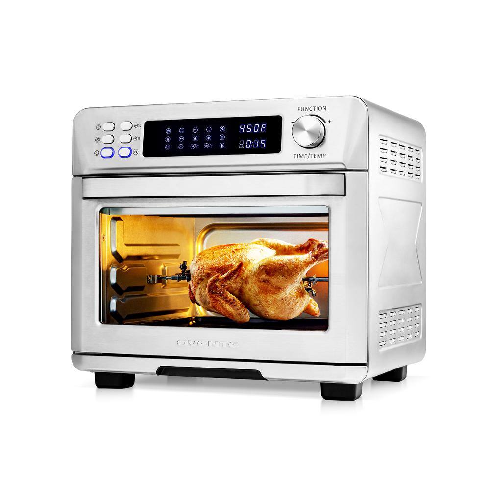 OVENTE 1700-Watt Stainless Steel Digital Countertop Multi-Function Air Fryer Rotisserie Convection Oven and Dehydrator OFD4025BR