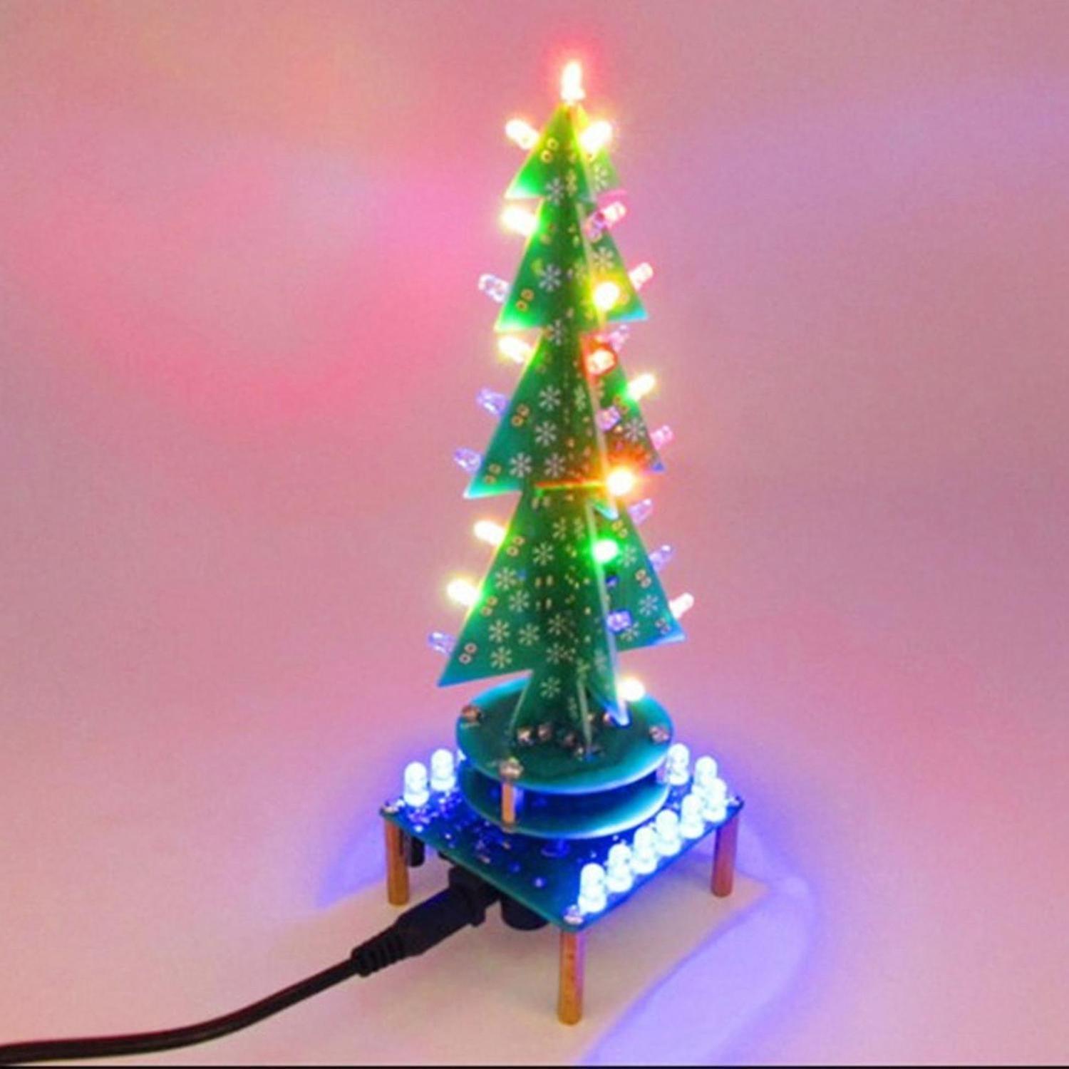 2023-rotating Colorful Music Electronic Kit Led Water Light Tree Electronic Diy Production Kit