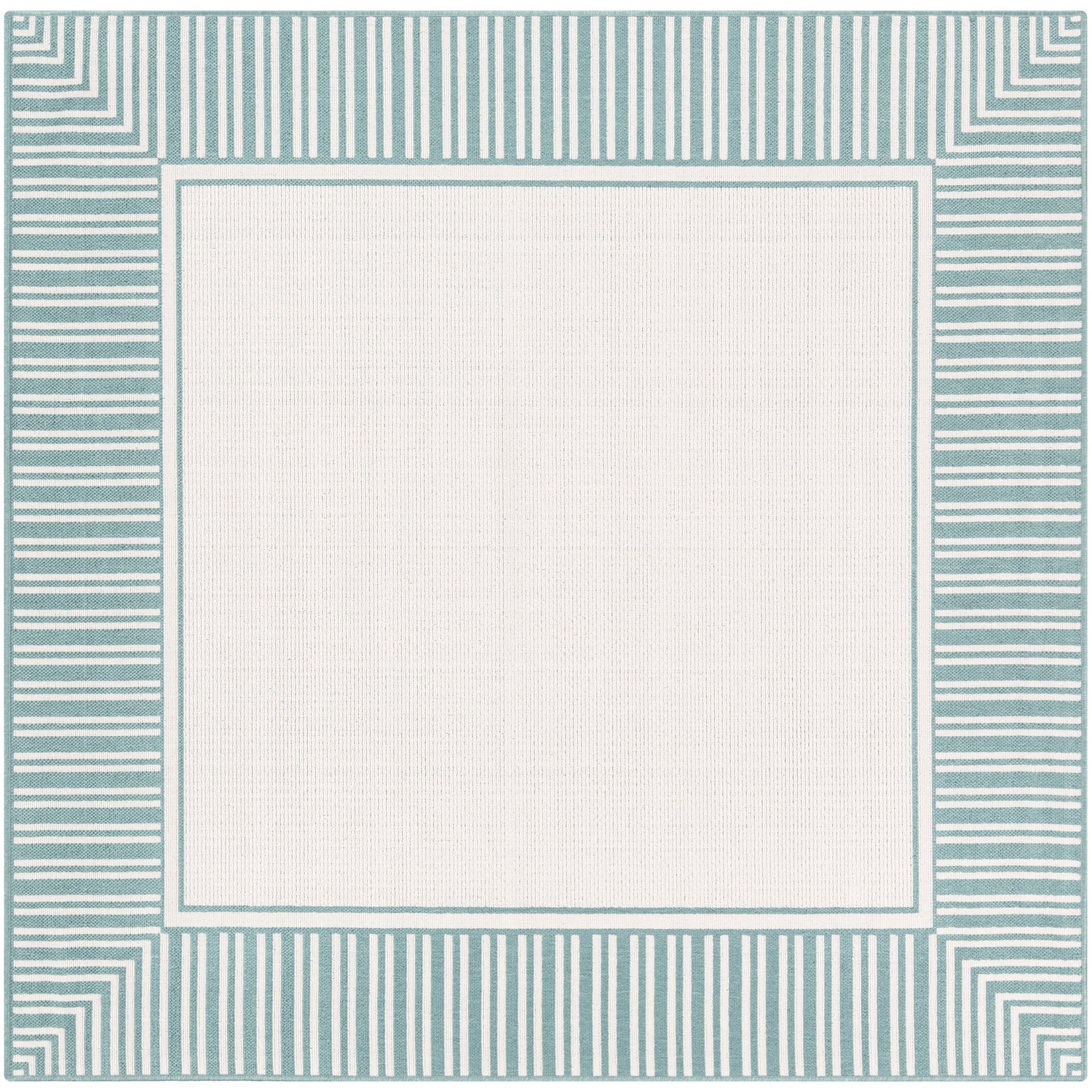 Alfresco Rug in Teal & White