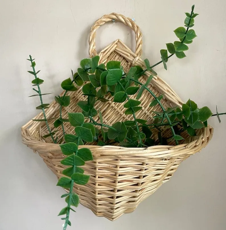 High Quality Sturdy Handmade Vietnam Rattan Unique Design Hanging Flower Pots in 2023  Home Decor