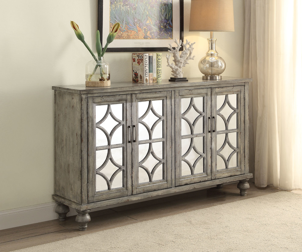 Velika Console Table  Weathered Gray   French Country   Console Tables   by Acme Furniture  Houzz