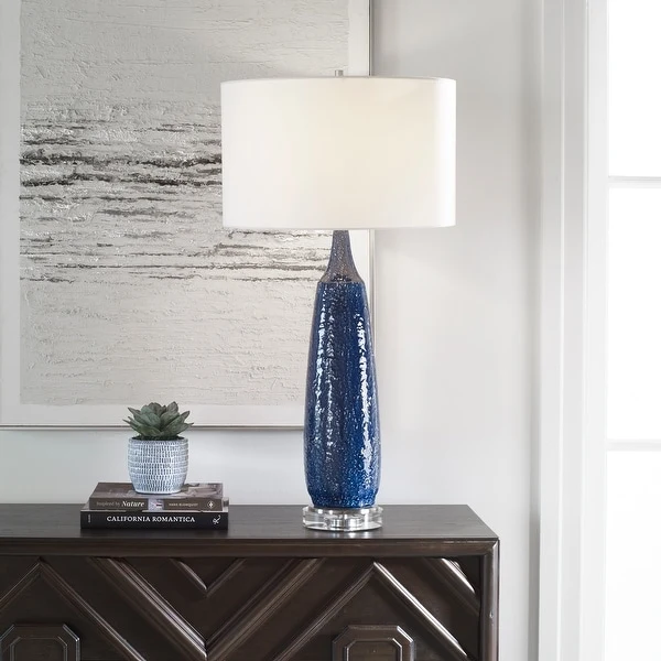 Uttermost Newport Cobalt Blue Table Lamp - 36.25 x 18 x 18