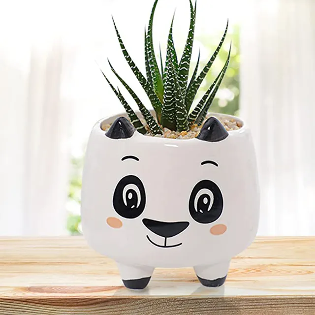 OEM Wholesale ceramic small animal dog shaped garden supplies succulent small planter cute planters for indoor