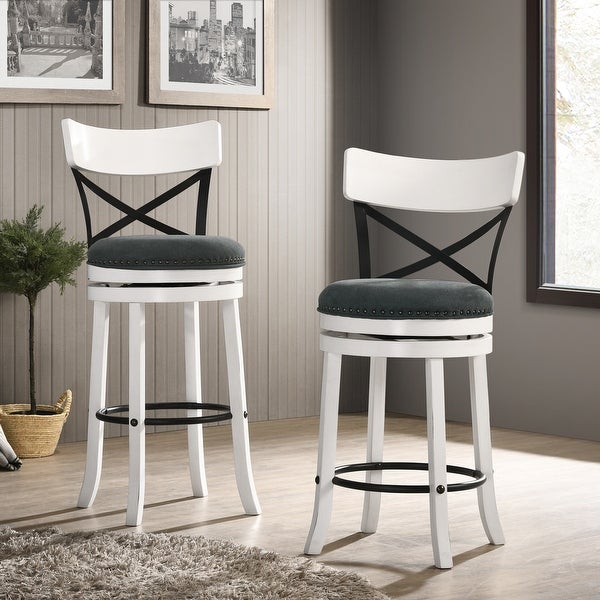 Furniture of America Heidi Modern Farmhouse Swivel Barstools Set of 2