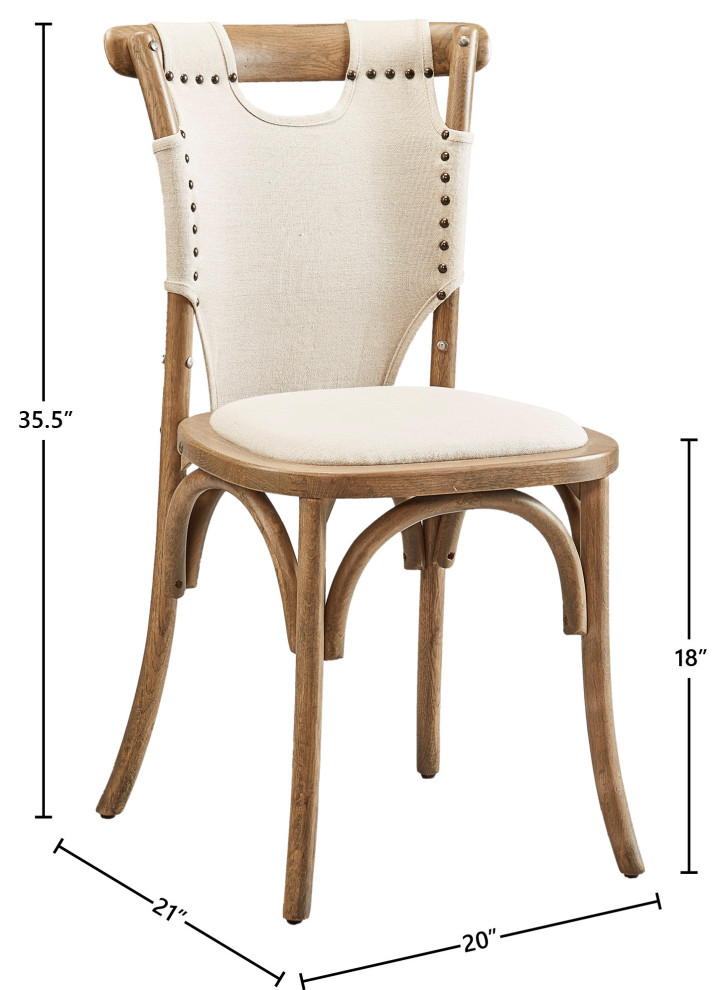 Nashville Oak  ampCanvas Bentwood Side Chairs (Set of 2)   Transitional   Dining Chairs   by Furniture Classics  Houzz