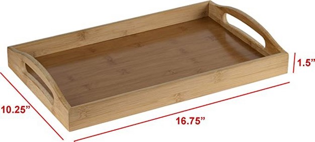 Bamboo Serving Tray With Handles Serving Platters Great For Tea Tray Dinner Wooden Tray With Handles Coffee Table Tray For Breakfast Homeitusa