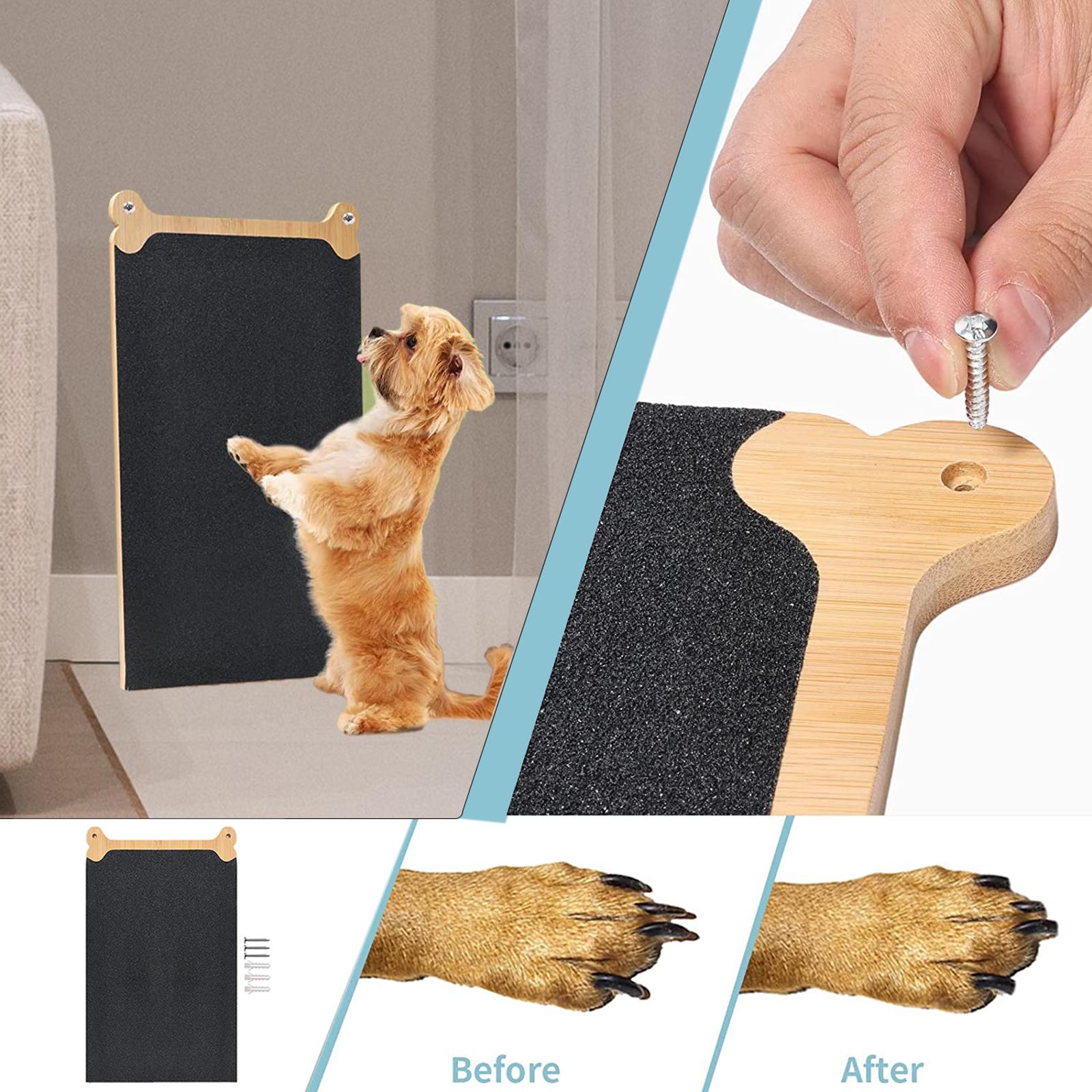 Dog Scratch Pad， Dog ， Double Sided Wooden Dog Nail File Scratching Board Dogs Self Nail Scratcher Board for Dogs