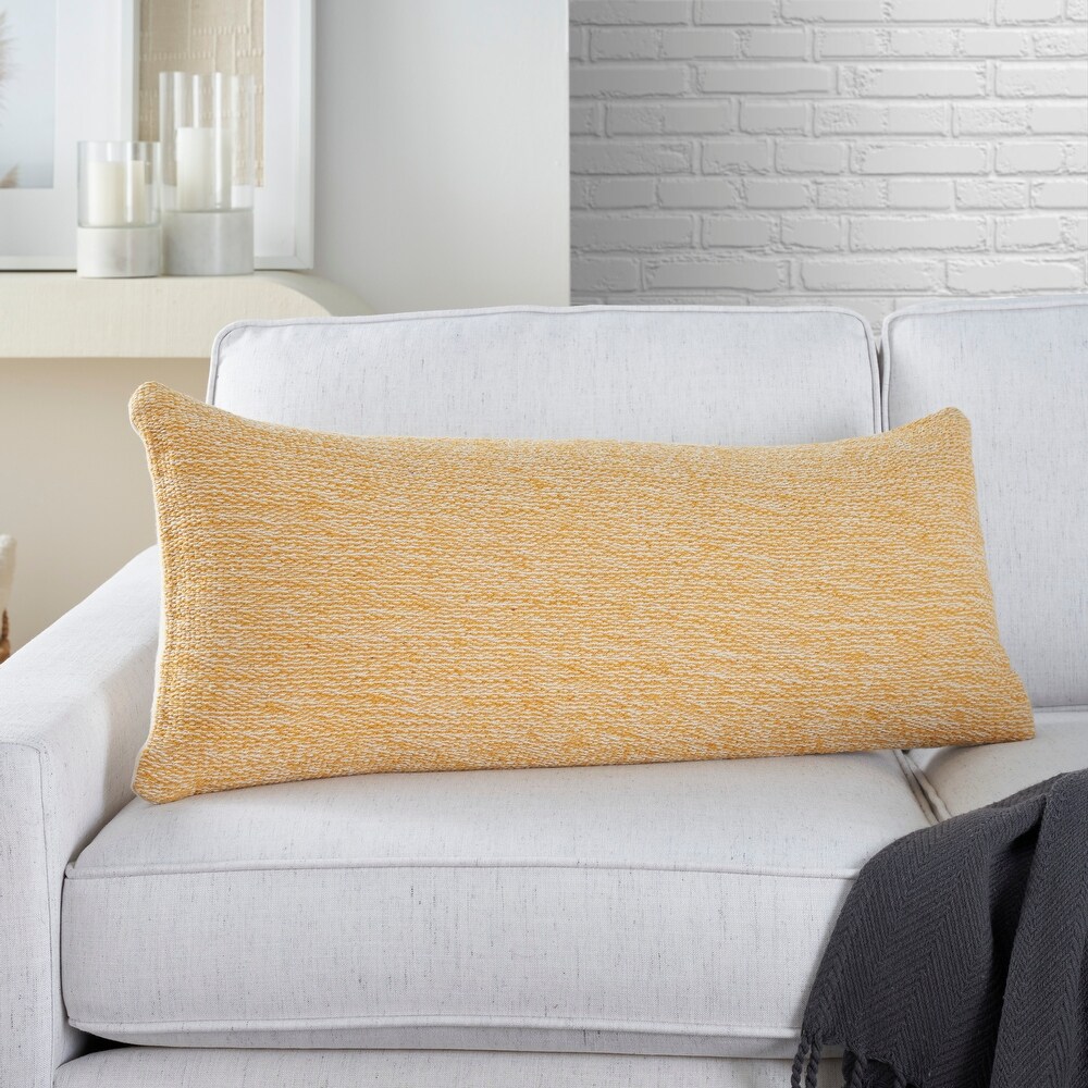 Mina Victory Life Styles Woven Cotton Modern Solid Throw Pillow   ( 12\