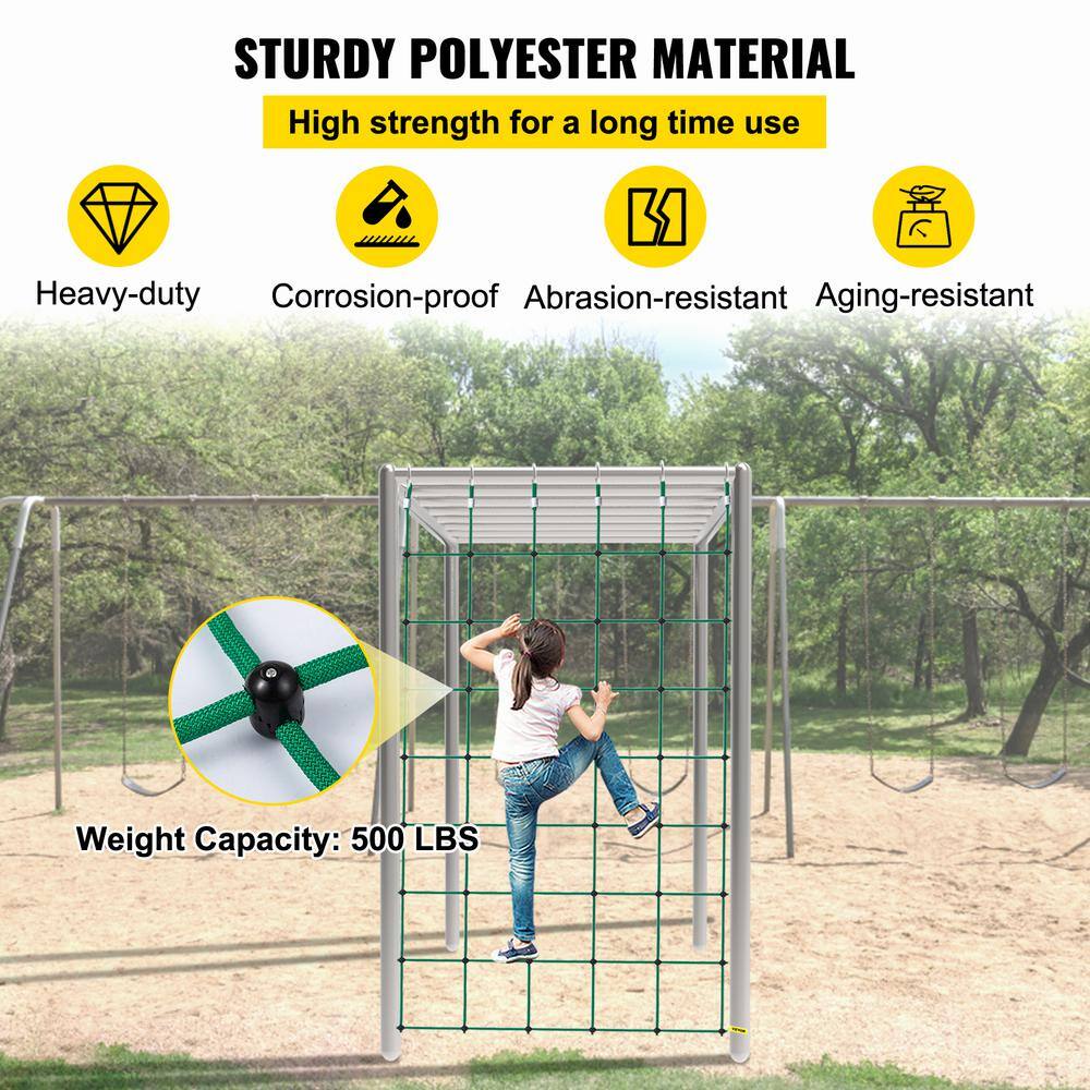 VEVOR Playground Climbing Cargo Net 49 x 89 in. Cargo Net Climbing Outdoor w500 lbs. Weight Capacity Climbing Rope for Kids PPWLSBDD49X77KEHRV0