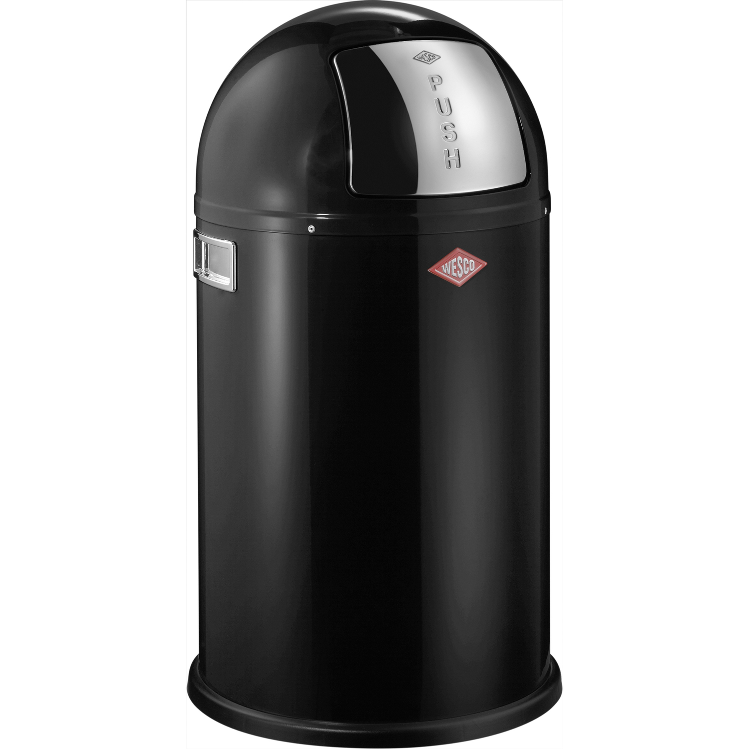 Wesco Pushboy Junior 22 L Black Steel/Metal Trash Can