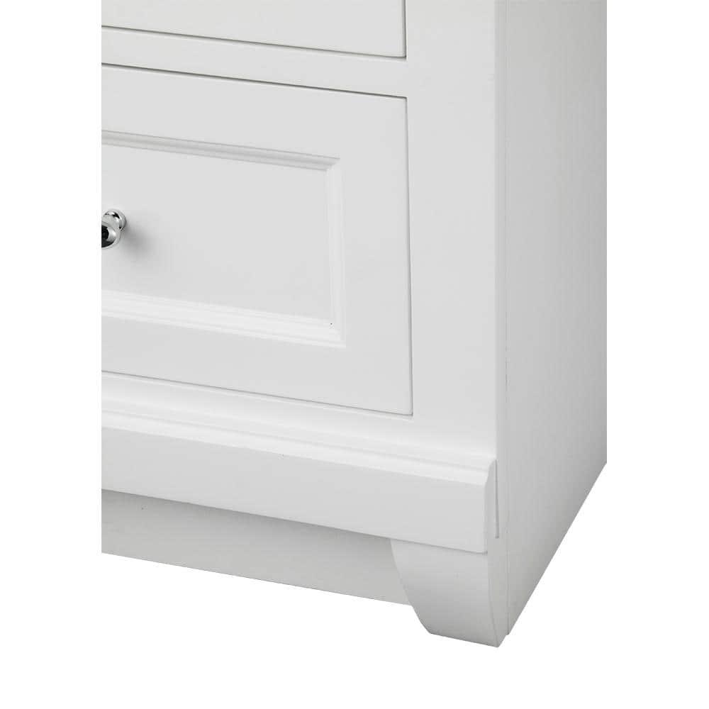 Home Decorators Collection Naples 36 in W Bath Vanity Cabinet Only in White with Right Hand Drawers