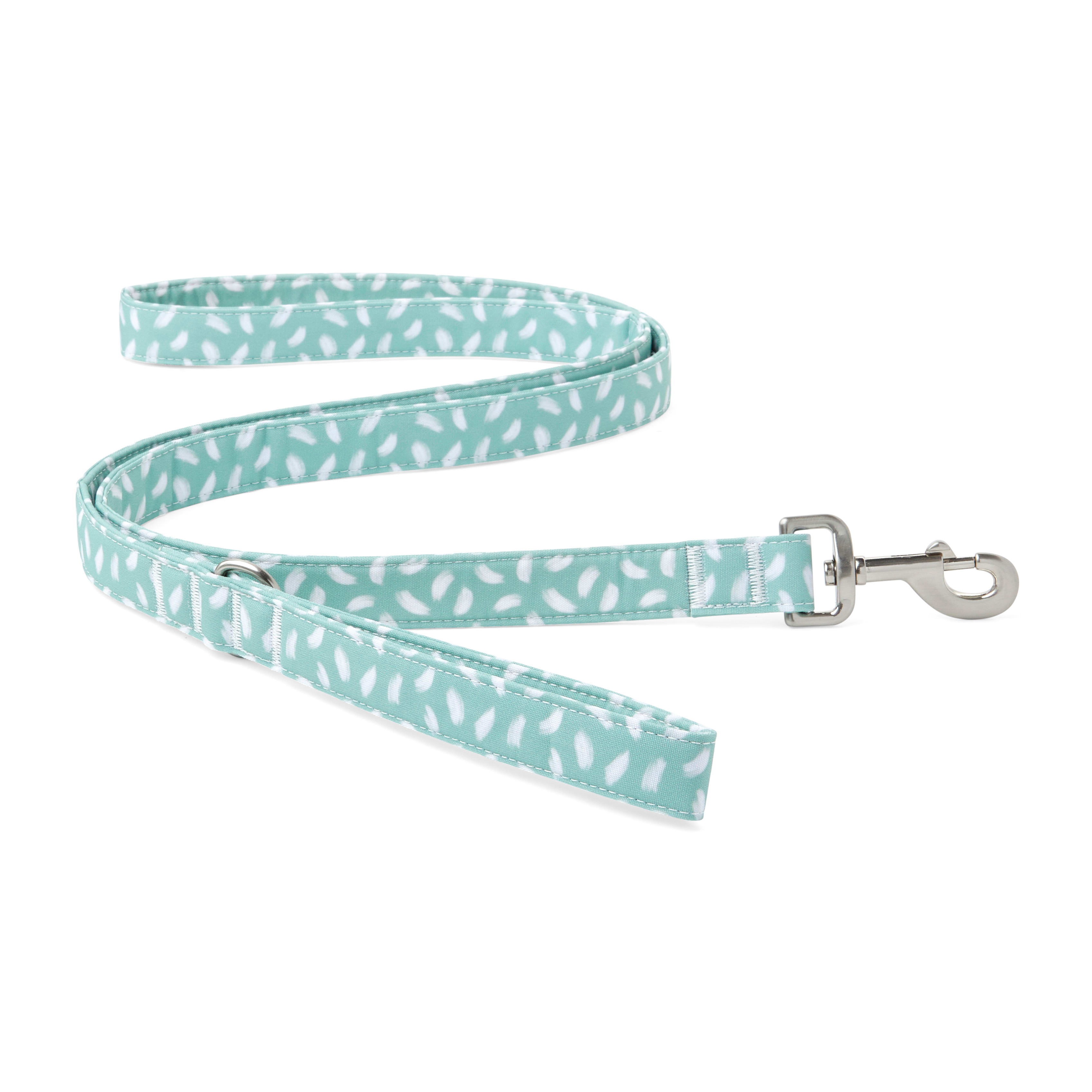 YOULY The Artist Green  White Brushstroke-Print Dog Leash， 6 ft.