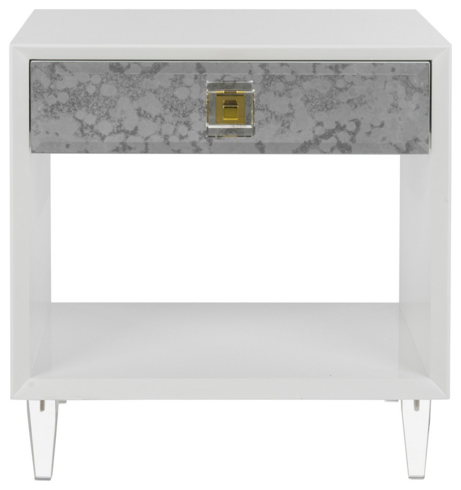 Canaan Acrylic Eglomise Side Table   Contemporary   Side Tables And End Tables   by Peachtree Fine Furniture  Houzz