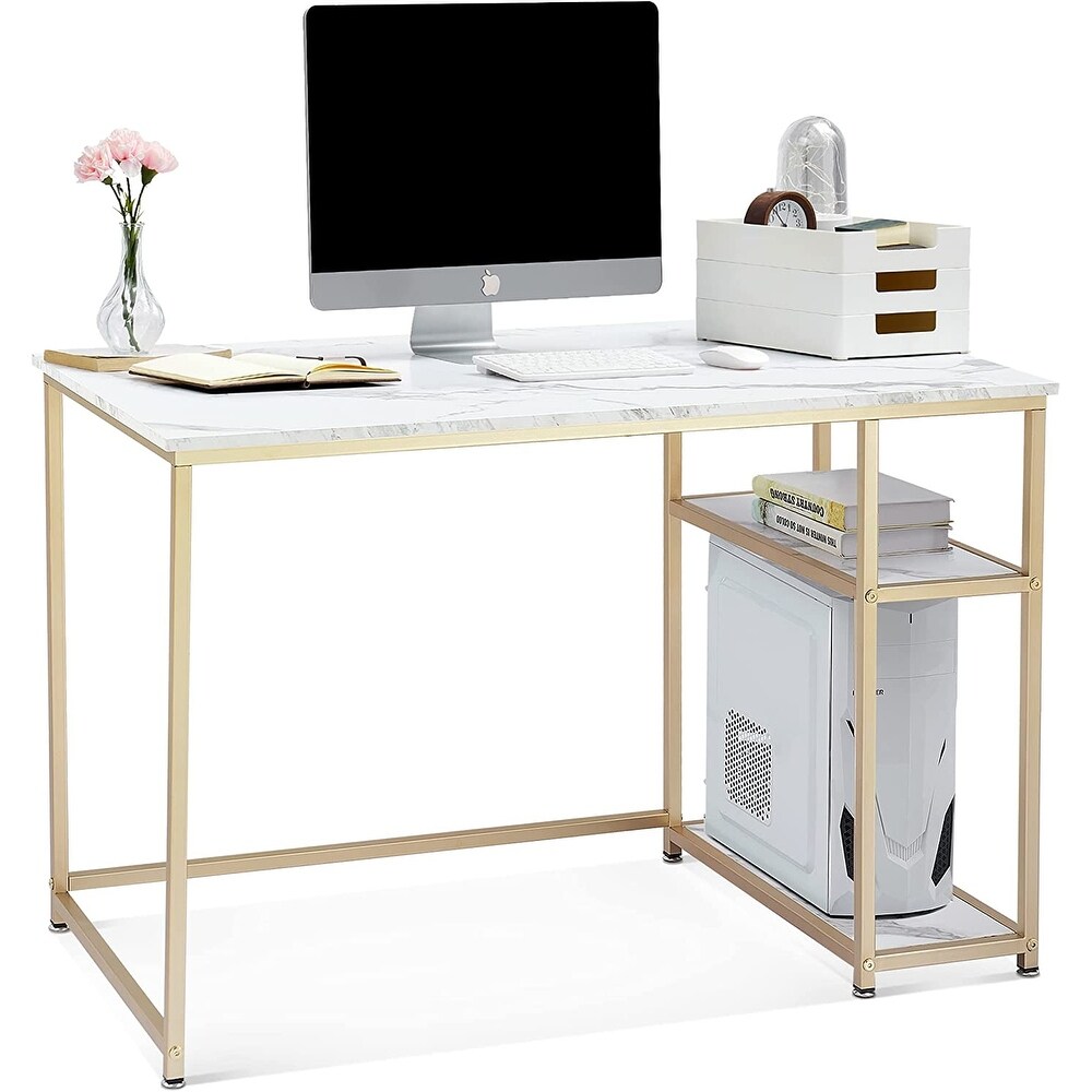 Ivinta Computer Desk with Shelves  Small Home Office Desk