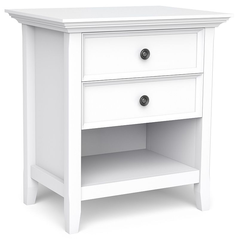 Simpli Home Amherst Solid Wood Transitional Bedside Nightstand Table