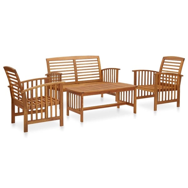 4 Piece Patio Lounge Set Solid Acacia Wood - Overstock - 36225813