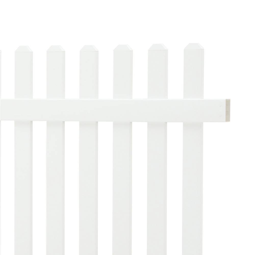 Barrette Outdoor Living Seneca Straight 4 ft. H x 6 ft. W White Vinyl Fence Panel Kit 73014406