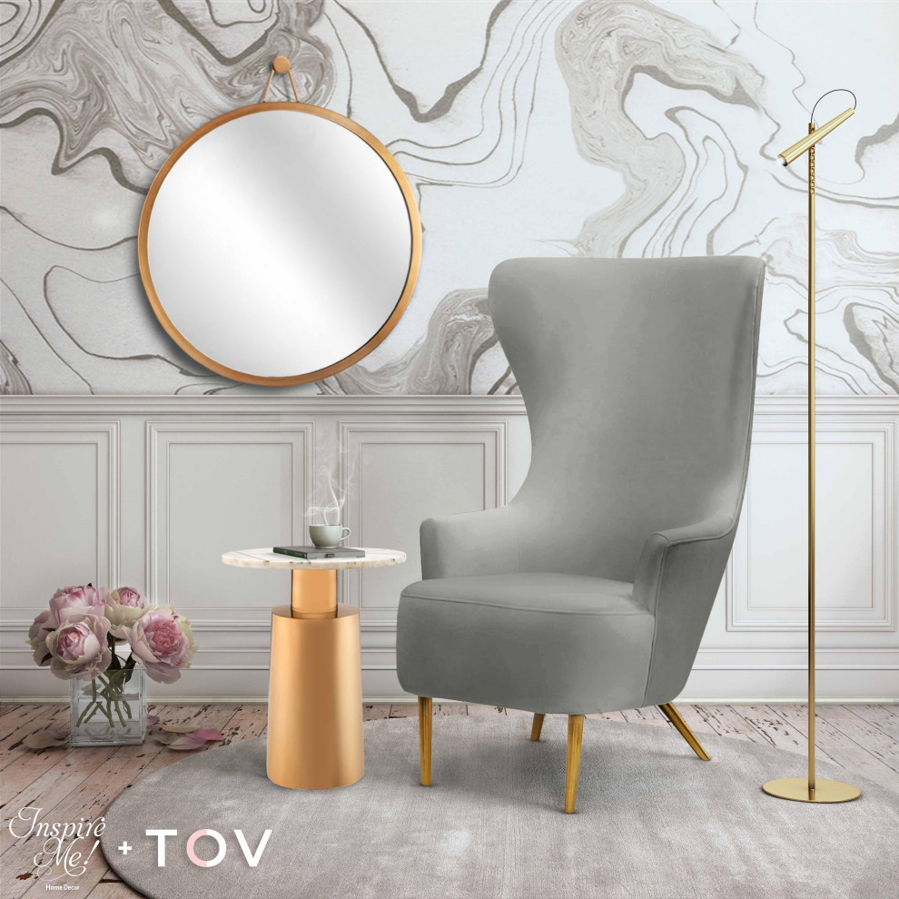 Julia Velvet Wingback Chair   Midcentury   Armchairs And Accent Chairs   by TOV Furniture  Houzz