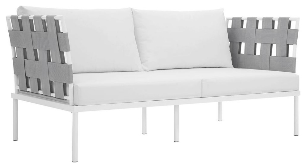 Harmony Outdoor Patio Aluminum Loveseat   Contemporary   Sofas   by BisonOffice  Houzz