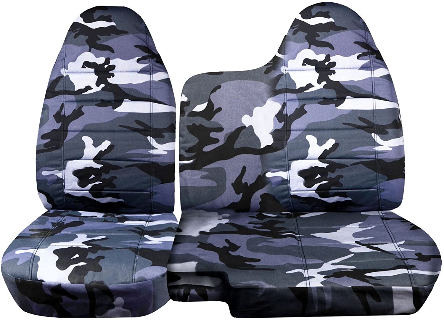 T369-Designcovers Compatible with 1998-2003 Ford Ranger/Mazda B-Series Camouflage Truck Seat Covers (60/40 Split Bench)-No Armrest:Gray Camo