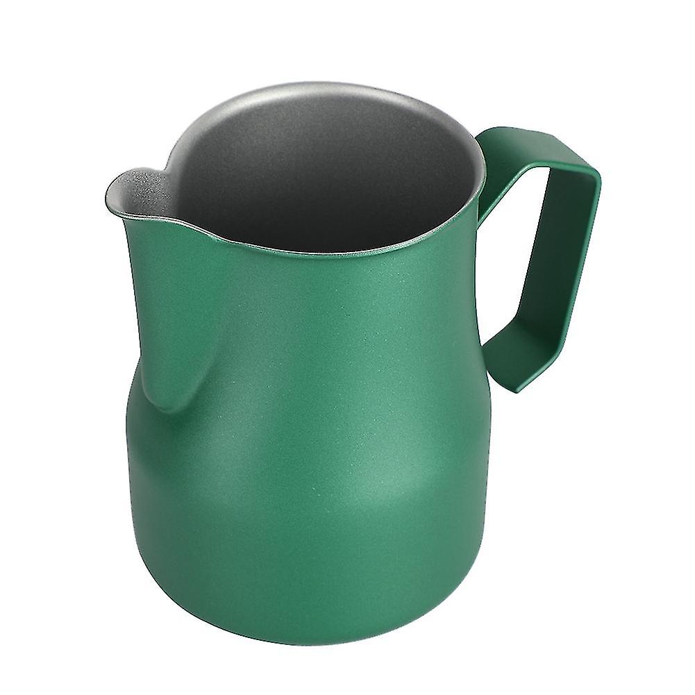 350ml Stainless Steel Milk Frothing Cup Coffee Pitcher Jug Latte Art for Coffee Shop (Green)