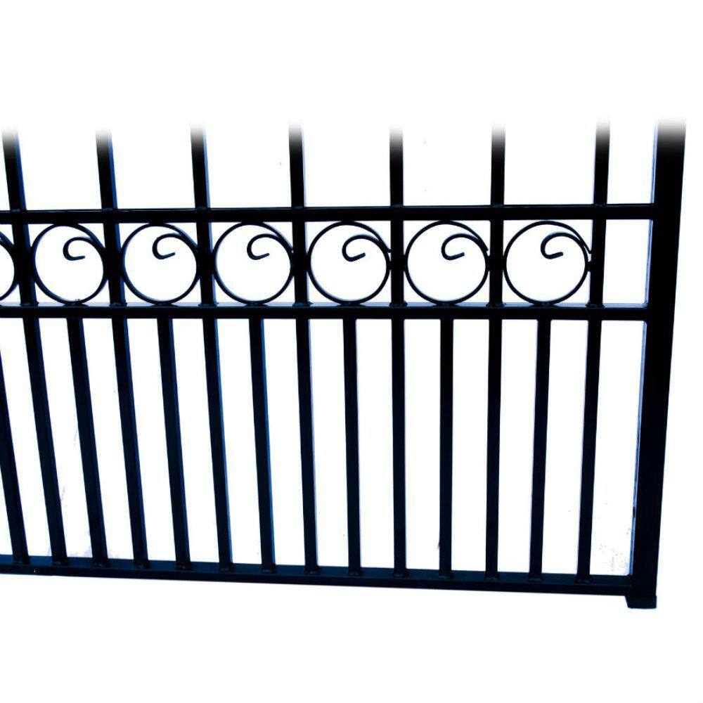 ALEKO London Style 18 ft. x 6 ft. Black Steel Dual Driveway Fence Gate DG18LOND-HD