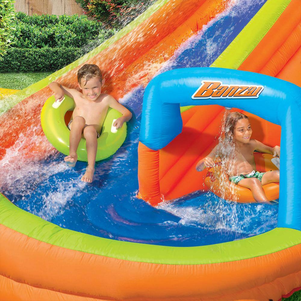 BANZAI Lazy River Inflatable Outdoor Adventure Water Park Slide and Splash Pool BAN-90354