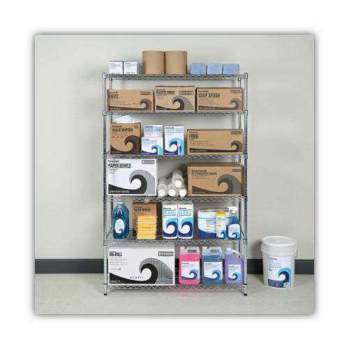 Alera NSF Certified 6-Shelf Wire Shelving Kit， 48w x 18d x 72h， Silver (SW664818SR)