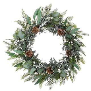  24 in. Artificial Mixed Leaf Christmas Wreath RAC-XQ00153-1