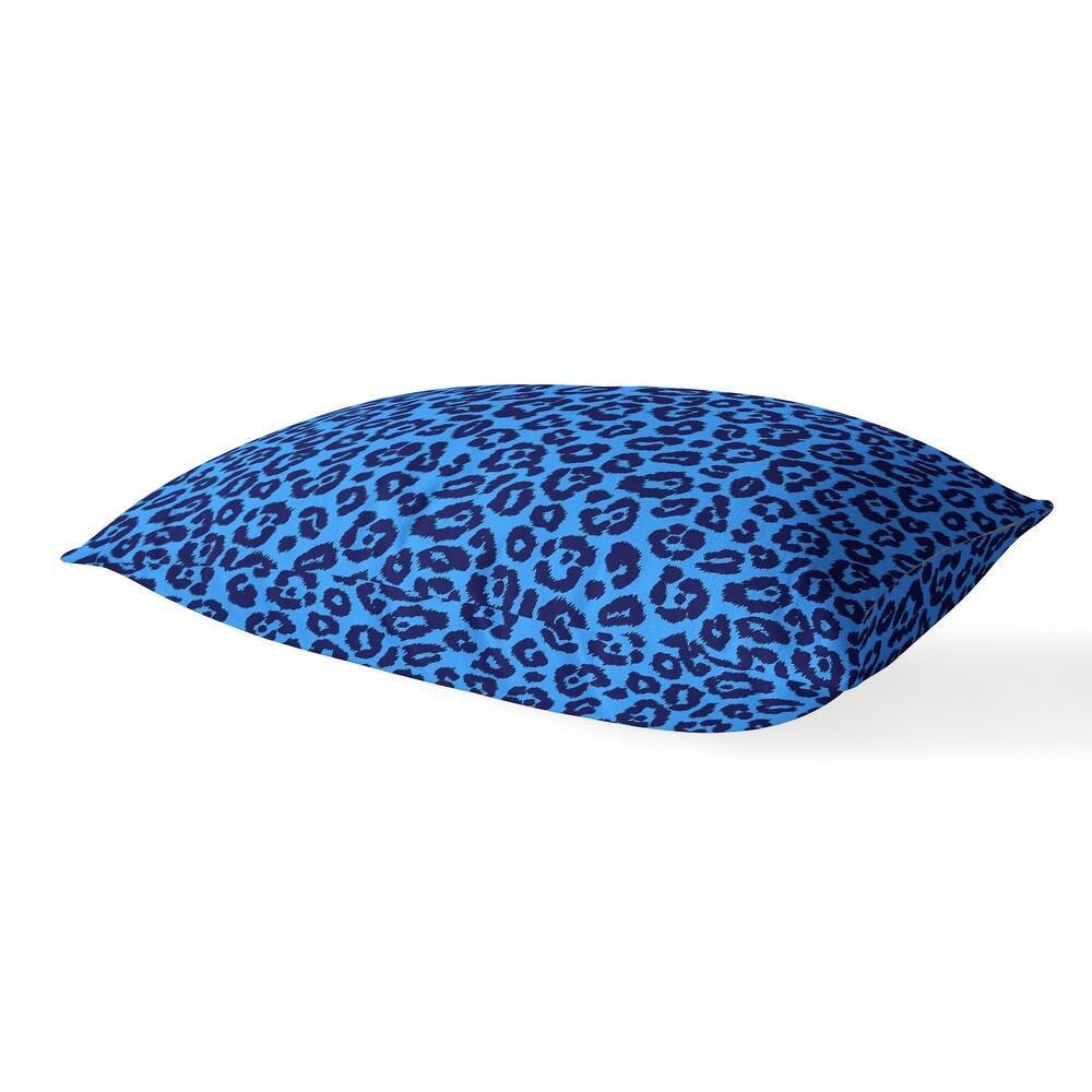 LEOPARD PRINT BLUE Lumbar Pillow By Kavka Designs