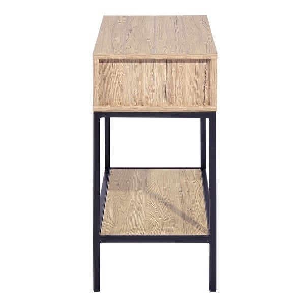 Narrow Side Table with 1 Drawer and 1 Shelf