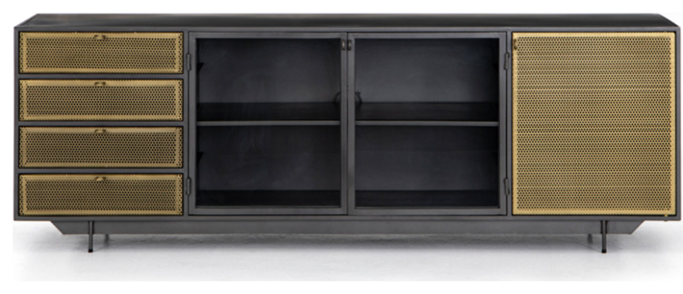 Herman Media Console   Industrial   Entertainment Centers And Tv Stands   by Marco Polo Imports  Houzz