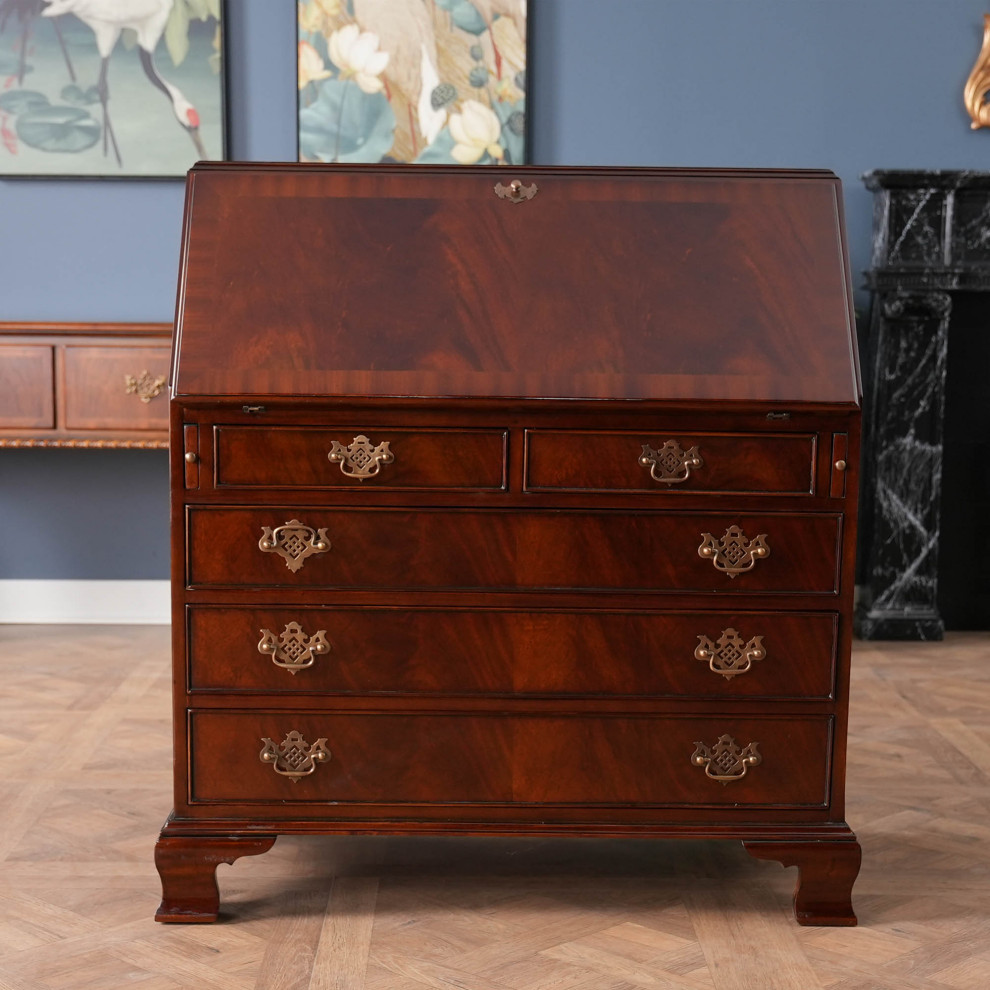 Mahogany Bookcase Secretary Desk   Victorian   Bookcases   by Niagara Furniture  Houzz