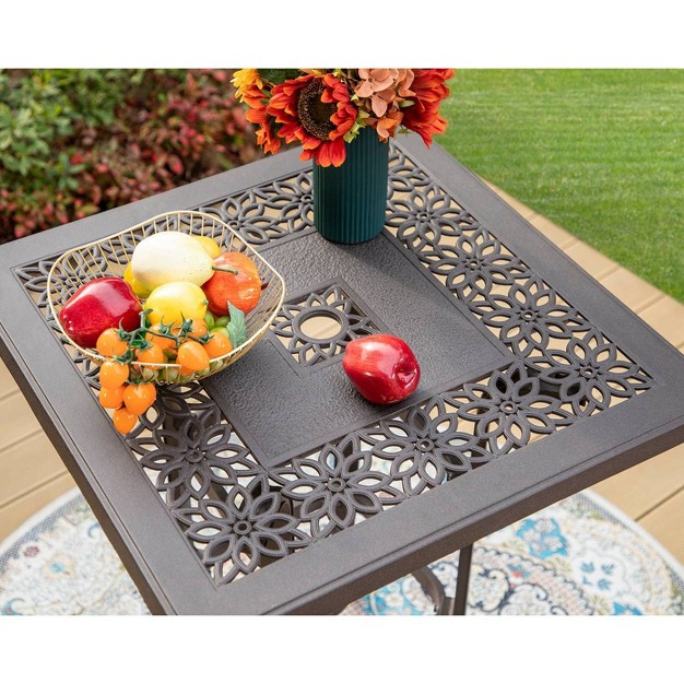 Outdoor Cast Aluminum Square Bistro Table Captiva Designs