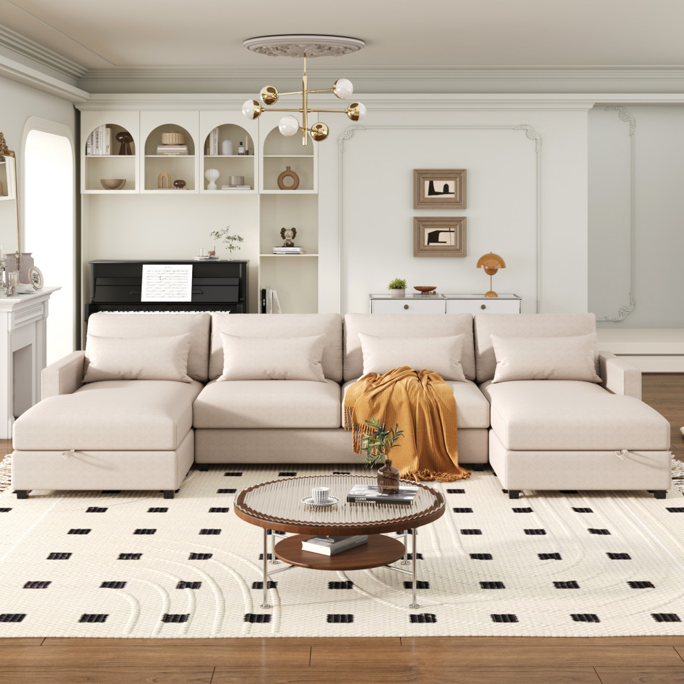 Spacious U Shape Sectional Sofa: Perfect for Relaxation and Storage   Contemporary   Sectional Sofas   by TATEUS LLC  Houzz