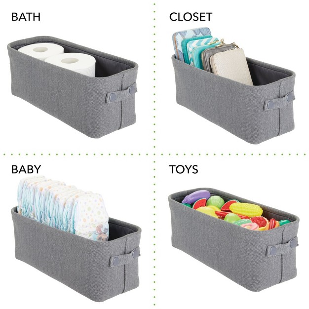 Mdesign Cotton Fabric Bathroom Storage Organizer Bin 4 Pack