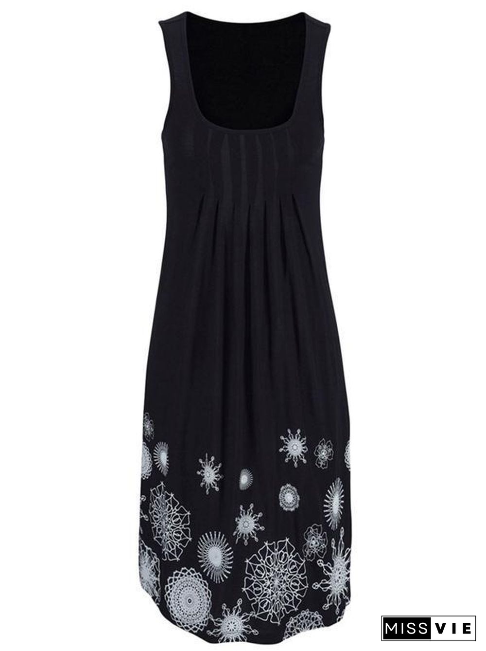 Crew Neck Women Summer Sleeveless A-Line Dresses