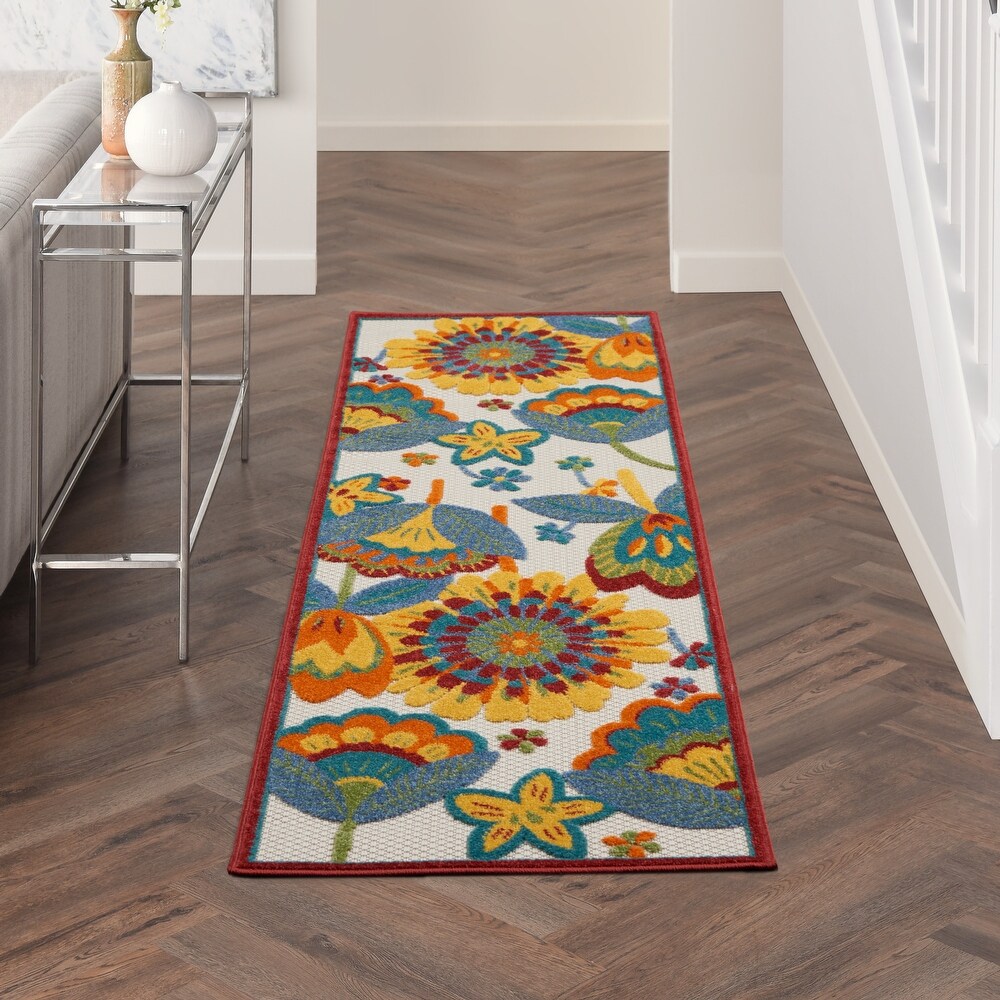 Nourison Aloha Scandinavian Floral Indoor/Outdoor Area Rug