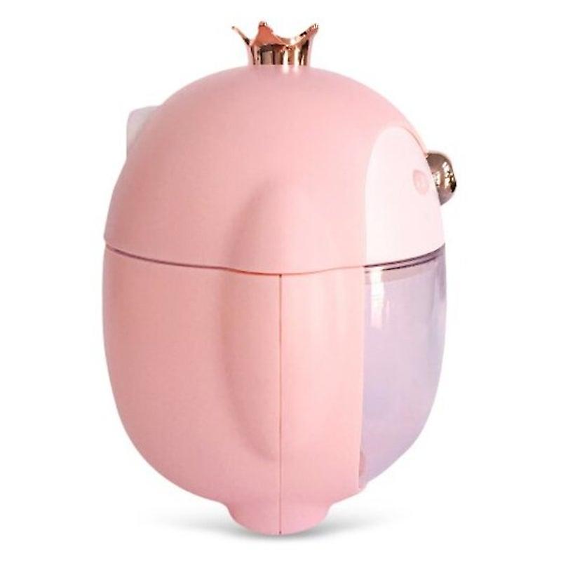 Cute Crown Penguin Air Humidifier Aroma Essential Oil Diffuser Night Lamp Pink