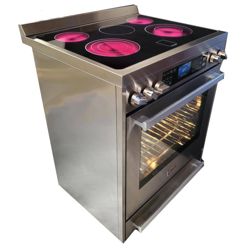 Bravo KITCHEN 30 in. 5-Element Electric Range with Bake Convection Broil and Steam Clean in Stainless Steel BV301RE