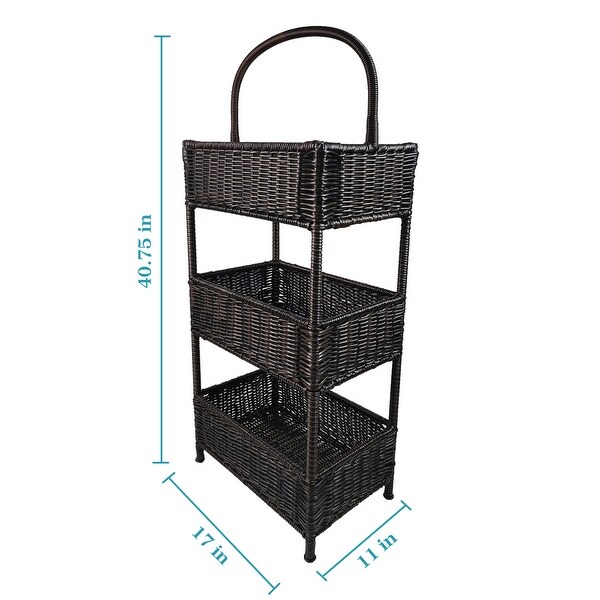 Wicker Woven Storage Rack-3-Layer