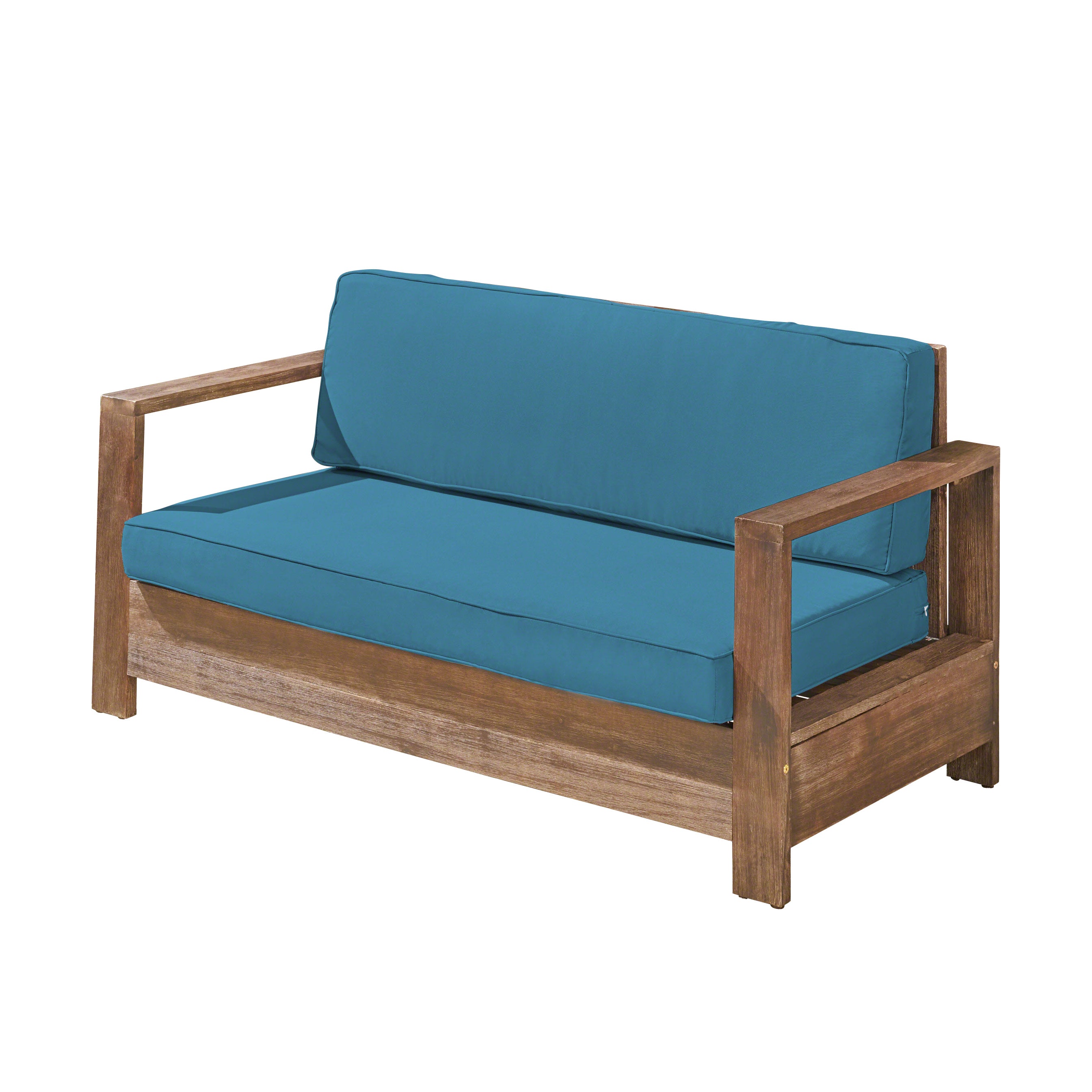 Lily Outdoor Acacia Wood Loveseat