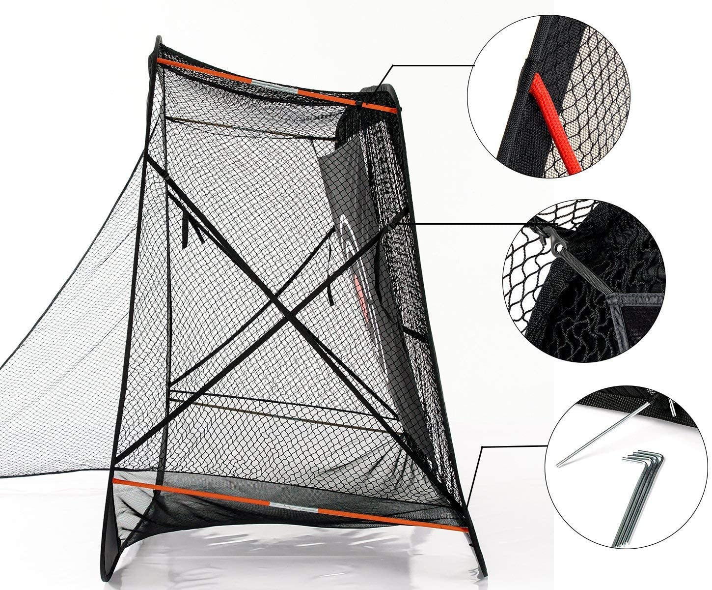 Galileo Golf Hitting Nets Training Aids Portable Driving Range Golf Practice Net Cage for Backyard Driving Indoor Use with Target 7’(W) x7’(H) x4’(D) GG-006